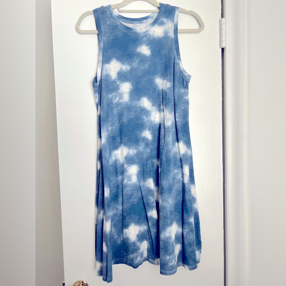 Blue and White Dip Dress in Small